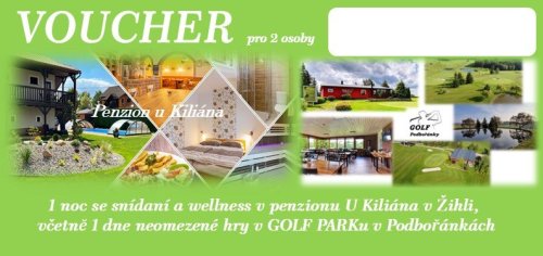 1 noc pro 2 osoby v Penzion Kilián + 1 den Golf