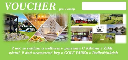 2 noci pro 2 osoby v Penzionu U Kiliána + 2 dny golfu