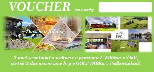 3 noci pro 2 osoby v Penzionu U Kiliána + 2 dny golfu